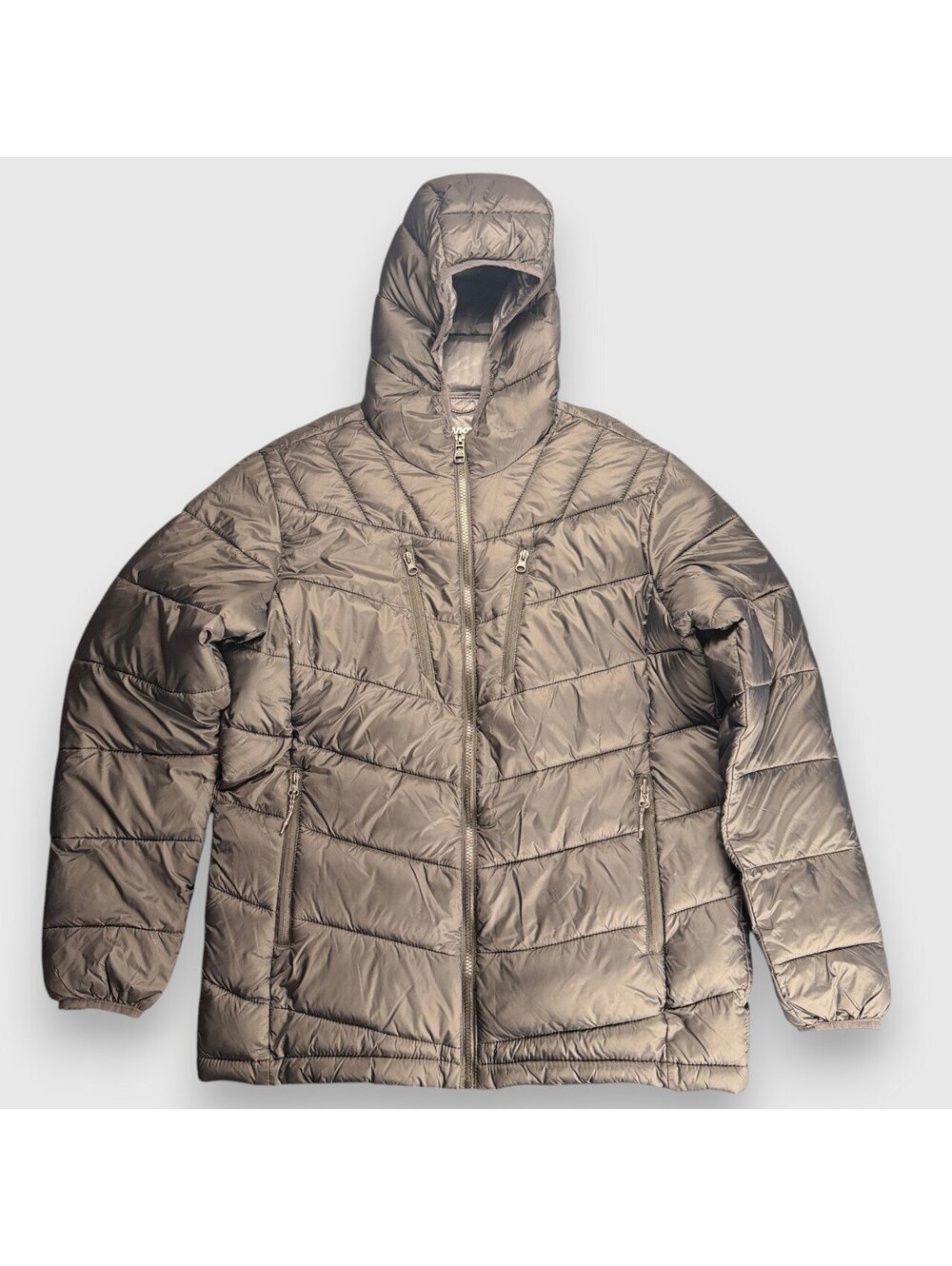 Hawke & Co Hooded Quilted Puffer Jacket Grey Medium